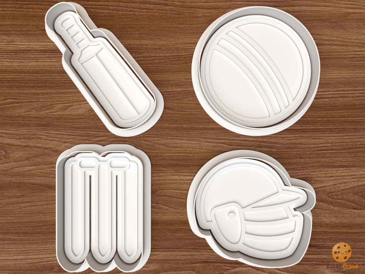 Cricket Match Cookie Cutter Set STL File
