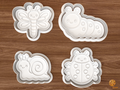 Cute Garden Bugs Cookie Cutter Set STL File - 01 set main
