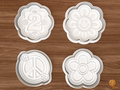 Two Groovy Birthday Cookie Cutter Set STL File - 01 set main