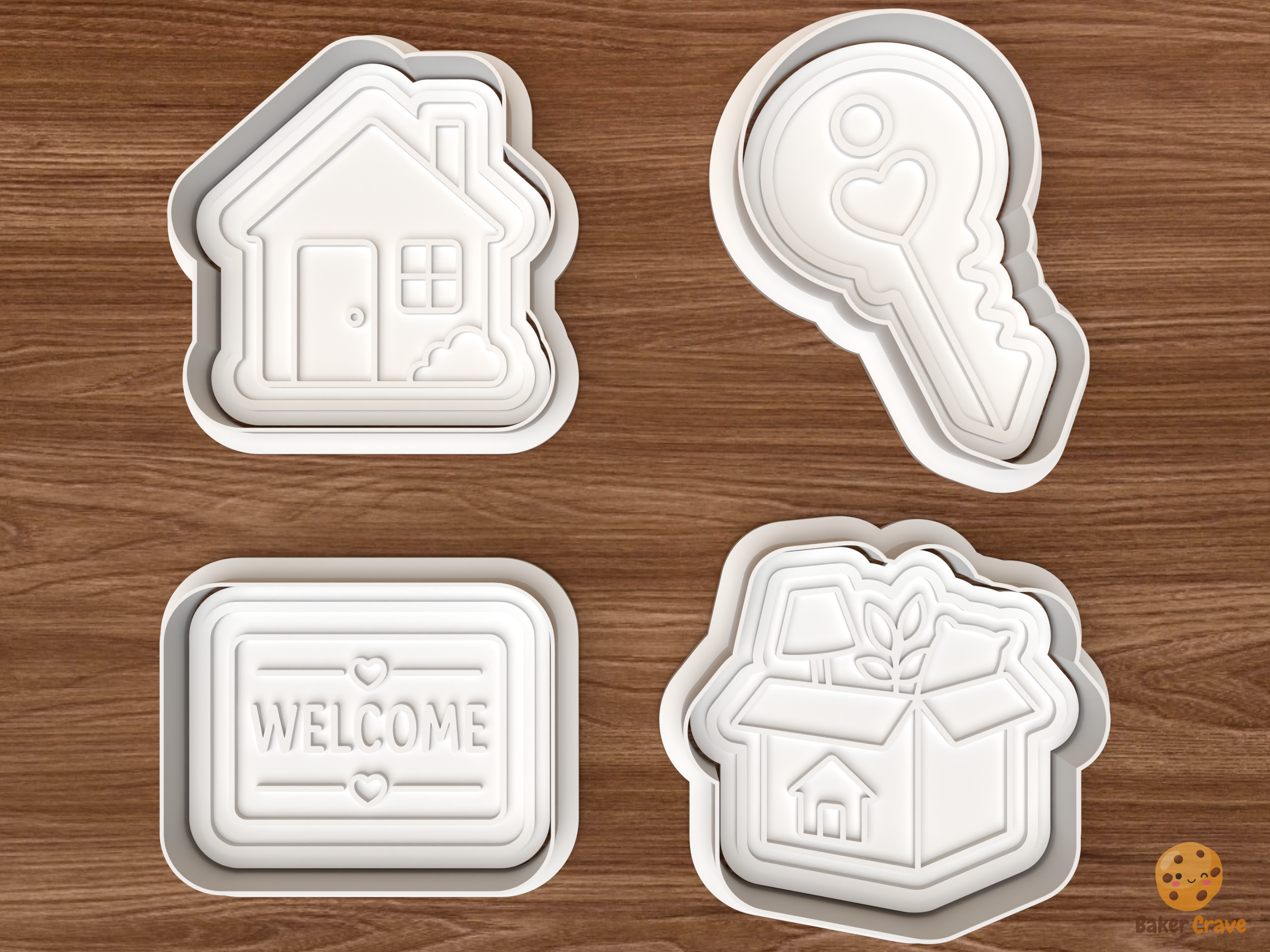 New Home Cookie Cutter Set STL File - 01 set main