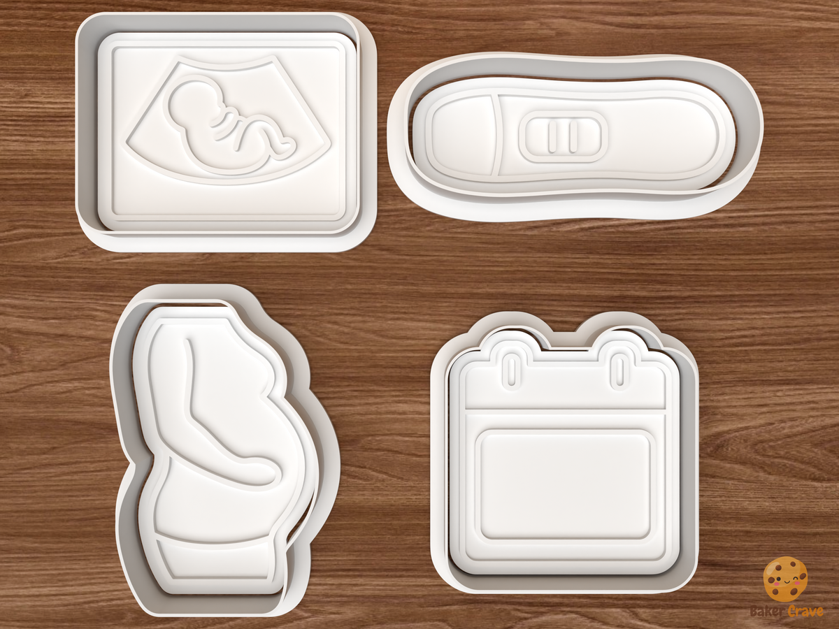 Pregnancy Announcement Cookie Cutter Set
