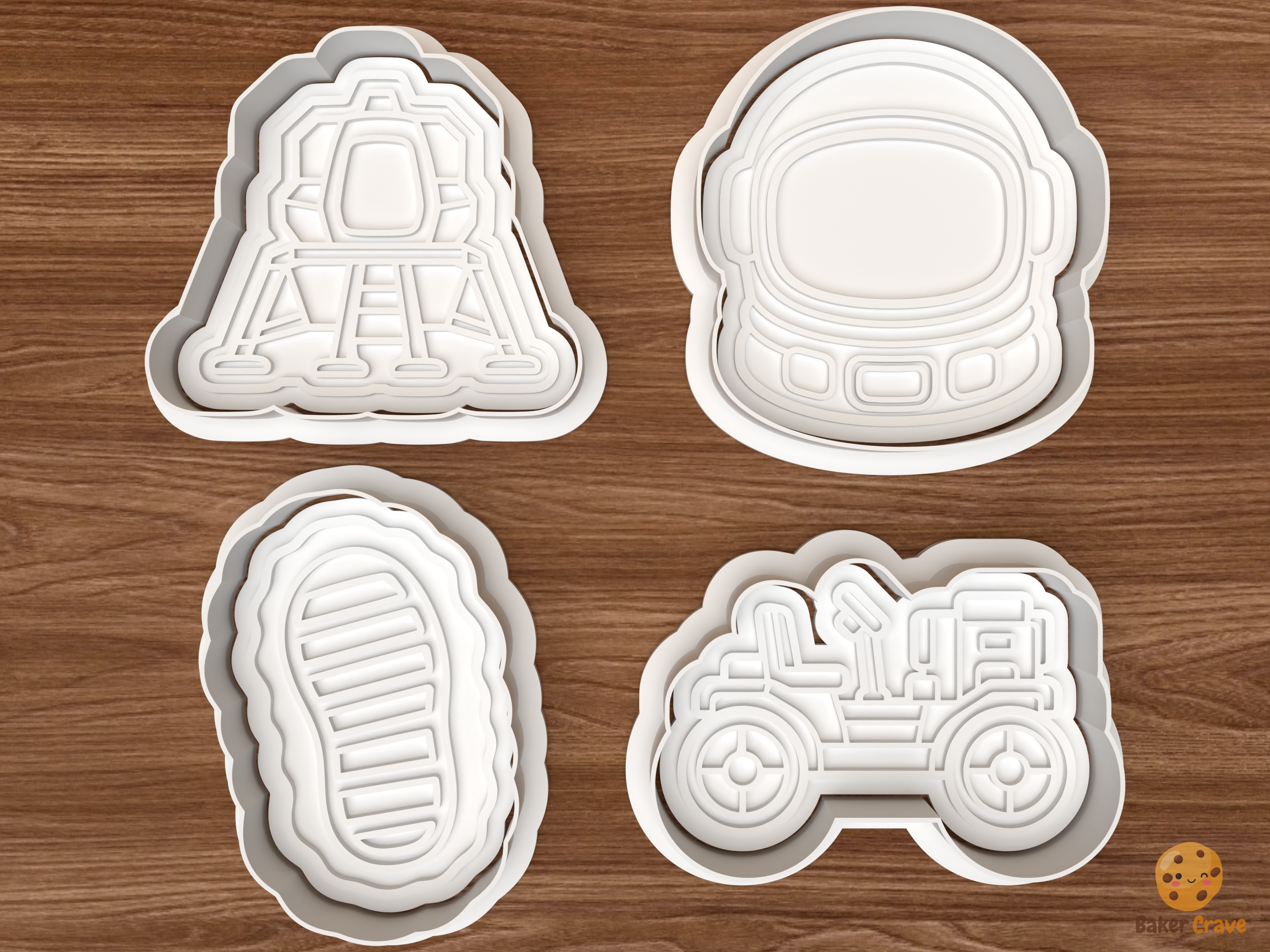 Moon Landing Cookie Cutter Set STL File - 01 set main