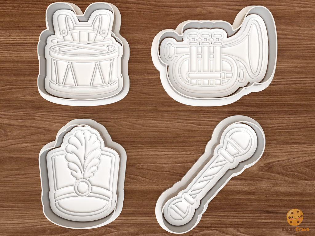 Marching Band Cookie Cutter Set STL File - 01 set main