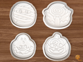 Halloween Cinnamon Roll Cookie Cutter Set STL File - 01 set main