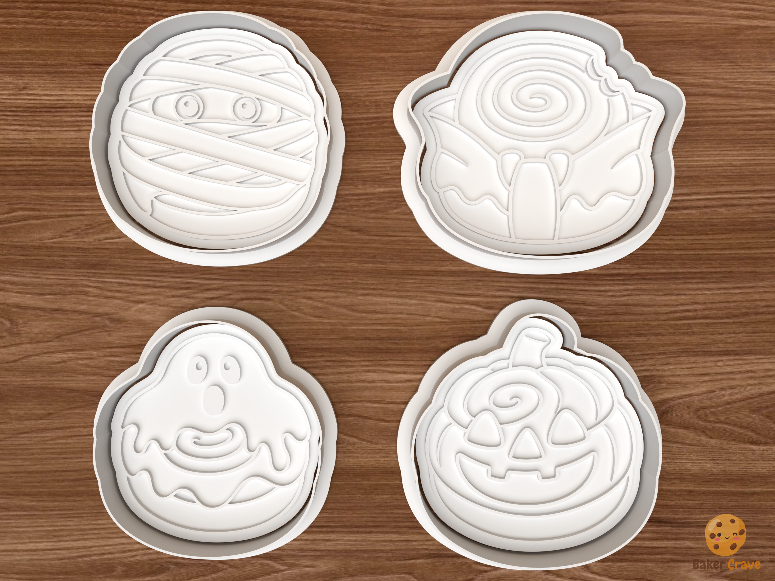 Halloween Cinnamon Roll Cookie Cutter Set STL File - 01 set main