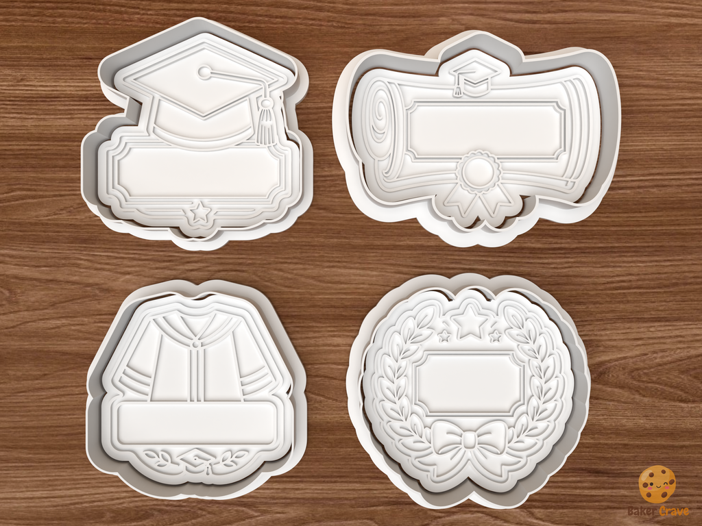 Personalized Graduation Cookie Cutter Set STL File - 01 set main