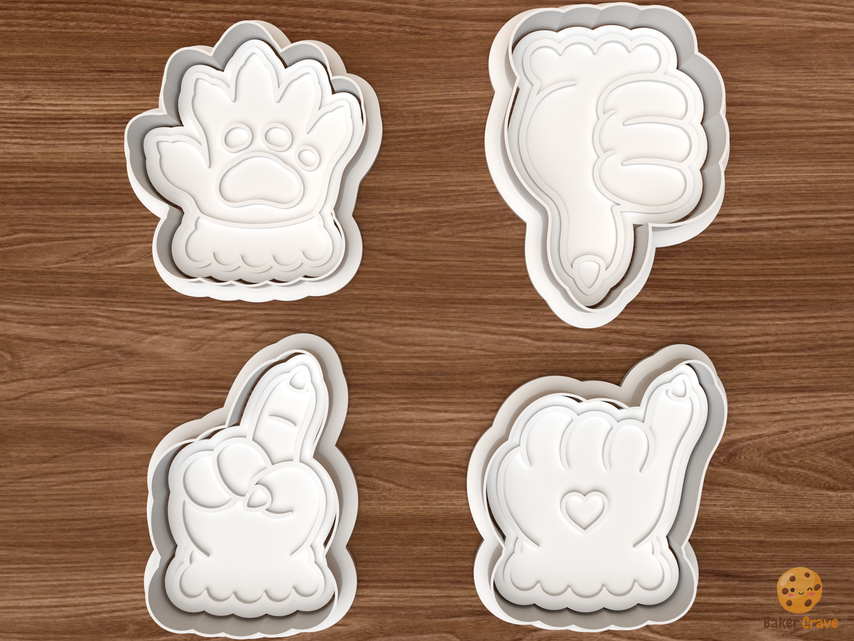 Humbug Monster Furry Paw Gestures Cookie Cutter Set