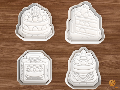 Christmas Cake Cookie Cutter Set STL File - 01 set main