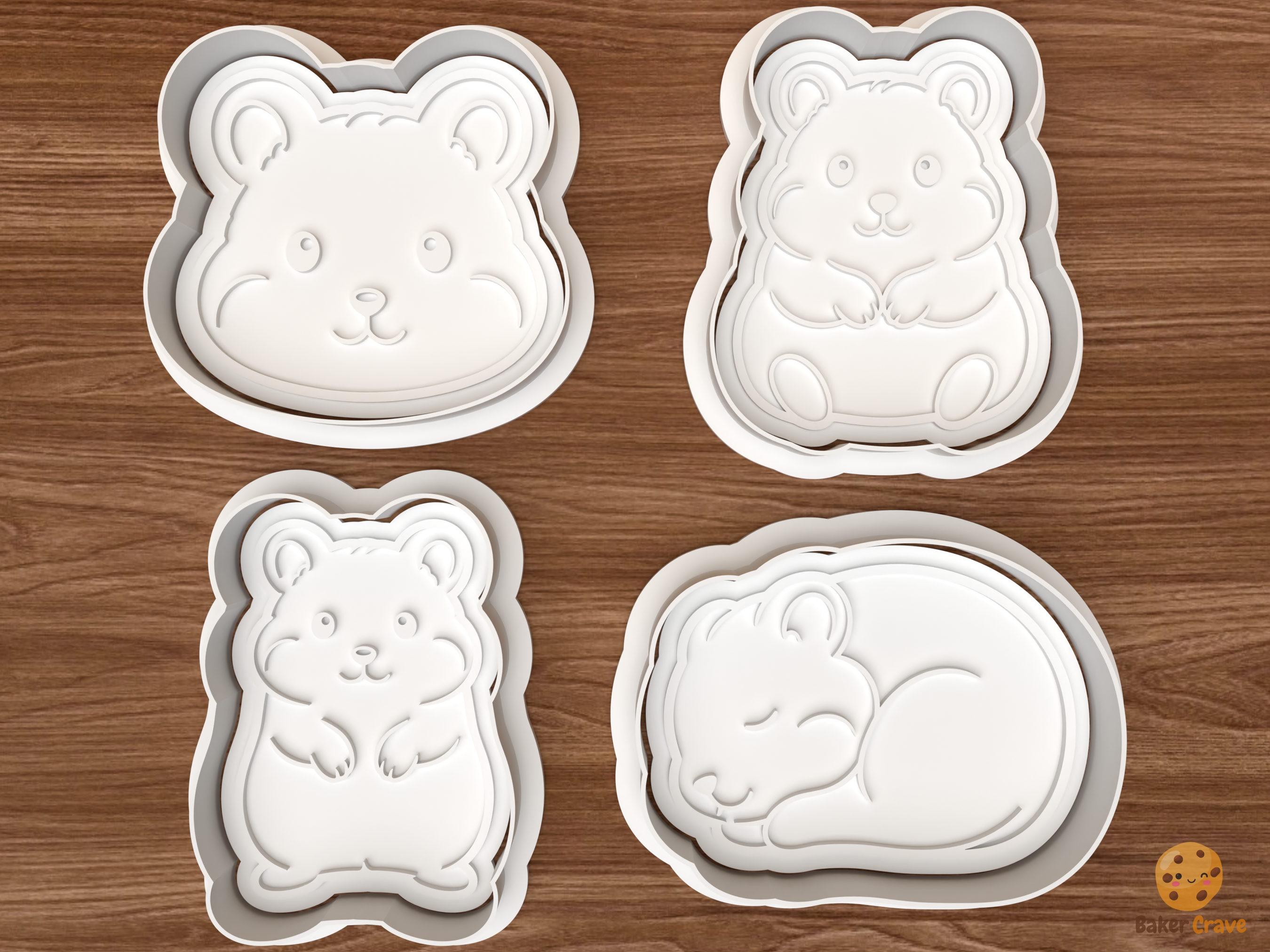 Hamster Cookie Cutter Set STL File - 01 set main