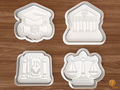 Law School Graduation Cookie Cutter Set STL File - 01 set main