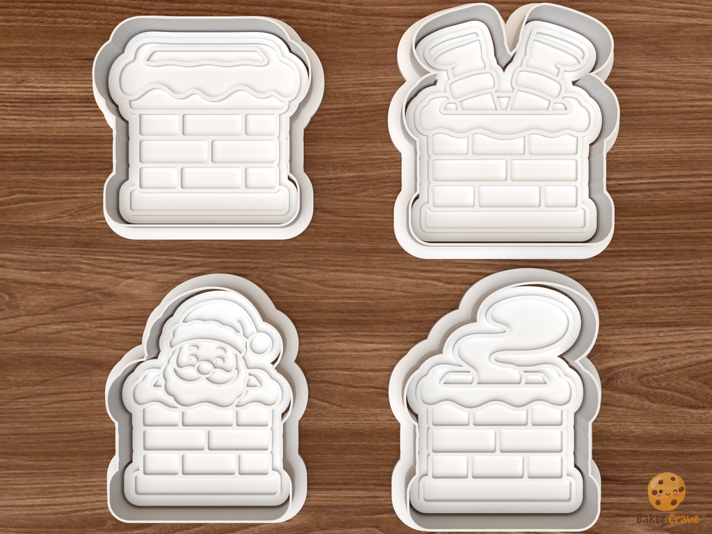 Christmas Chimney Collection Cookie Cutter Set STL File - 01 set main