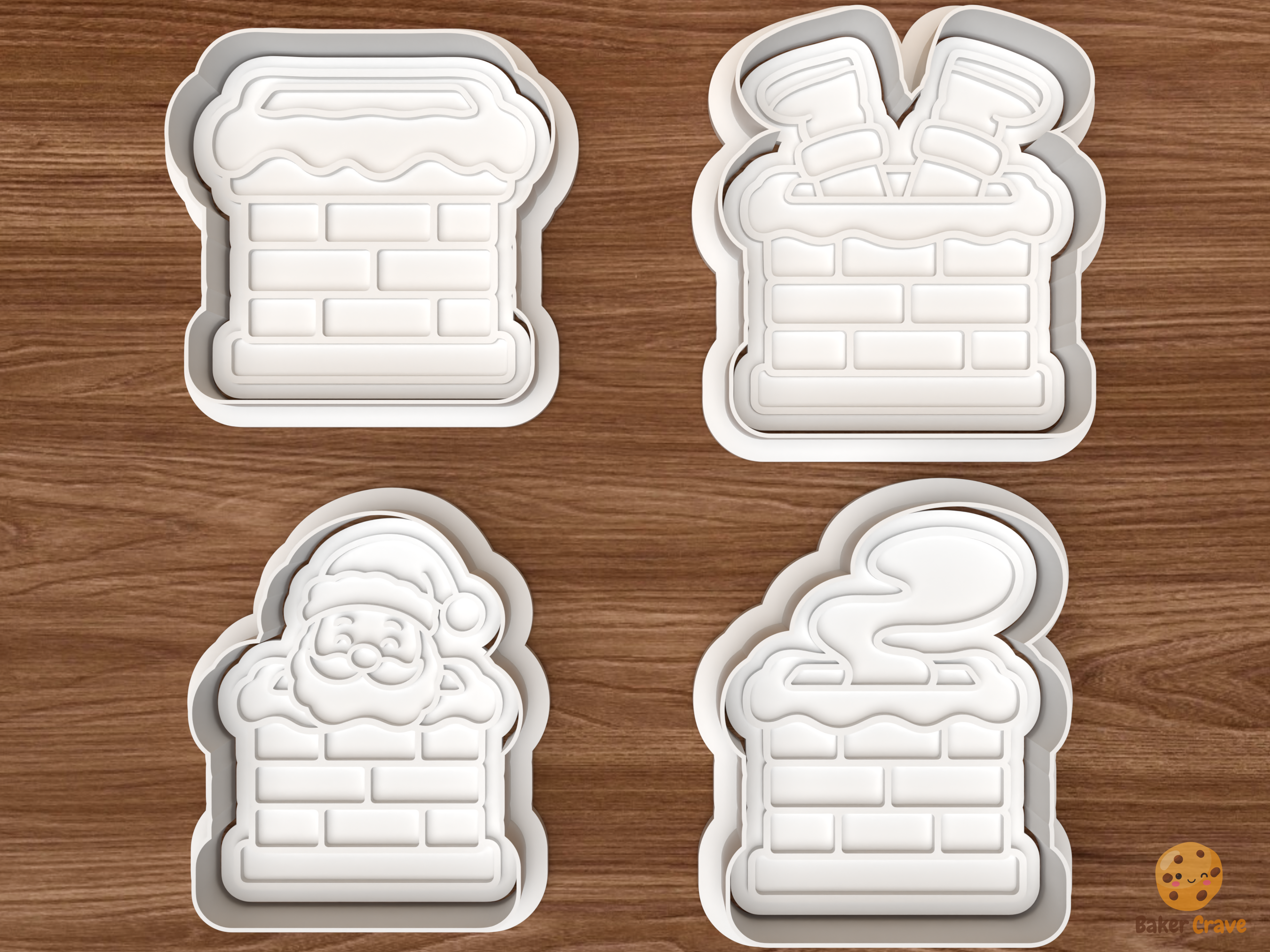 Christmas Chimney Collection Cookie Cutter Set STL File - 01 set main