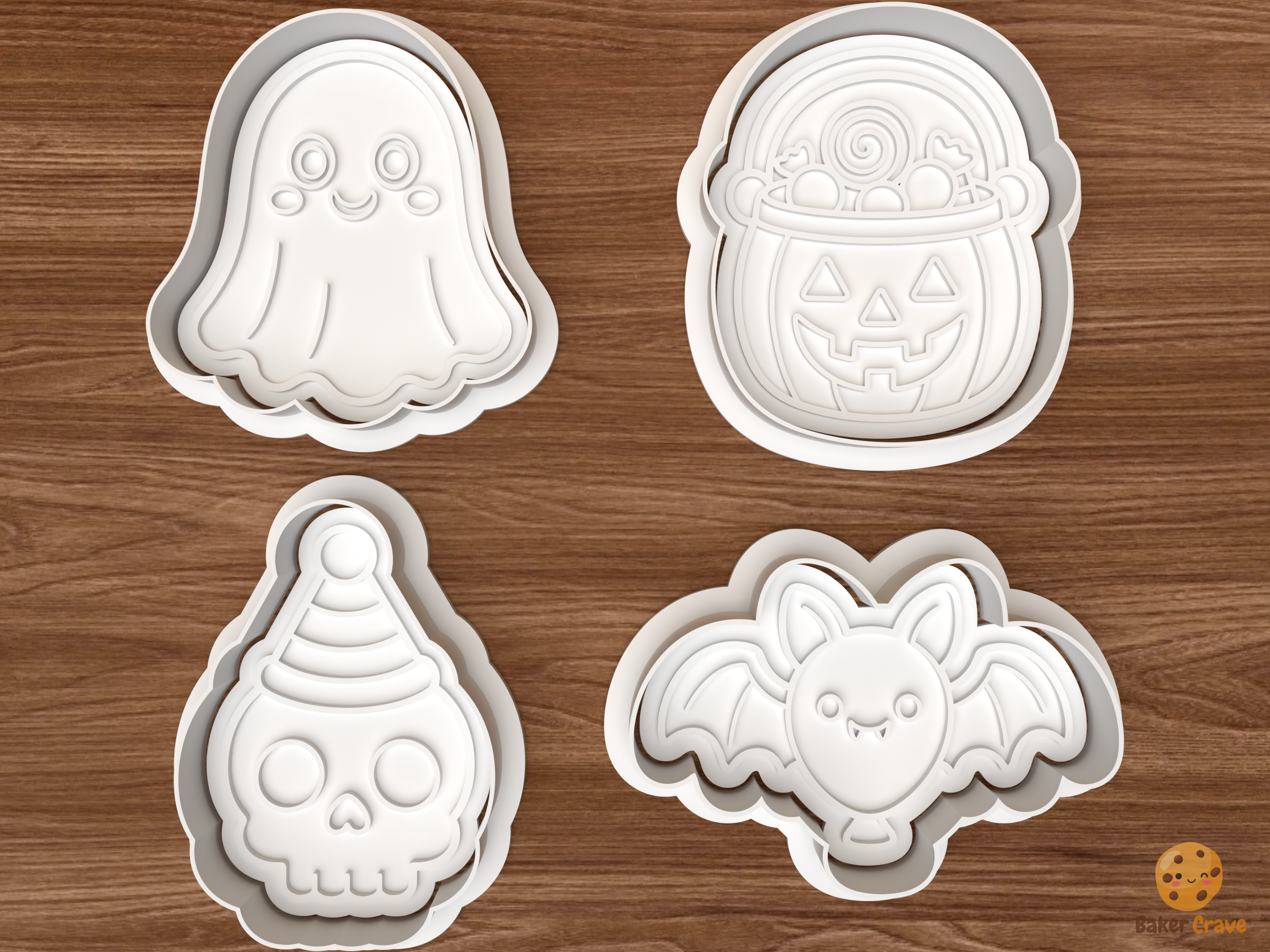 Cute Halloween Party Cookie Cutter Set STL File - 01 set main