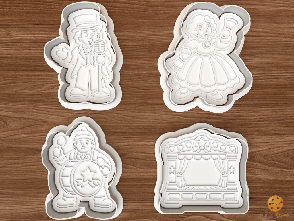 Christmas Music Hall Cookie Cutter Set STL File - 01 set main