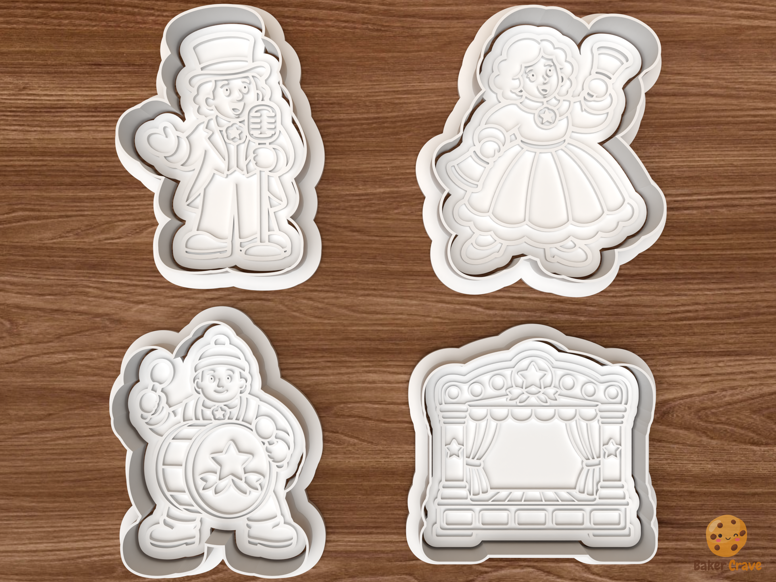 Christmas Music Hall Cookie Cutter Set STL File - 01 set main