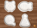 Cat Birthday Cookie Cutter Set STL File - 01 set main