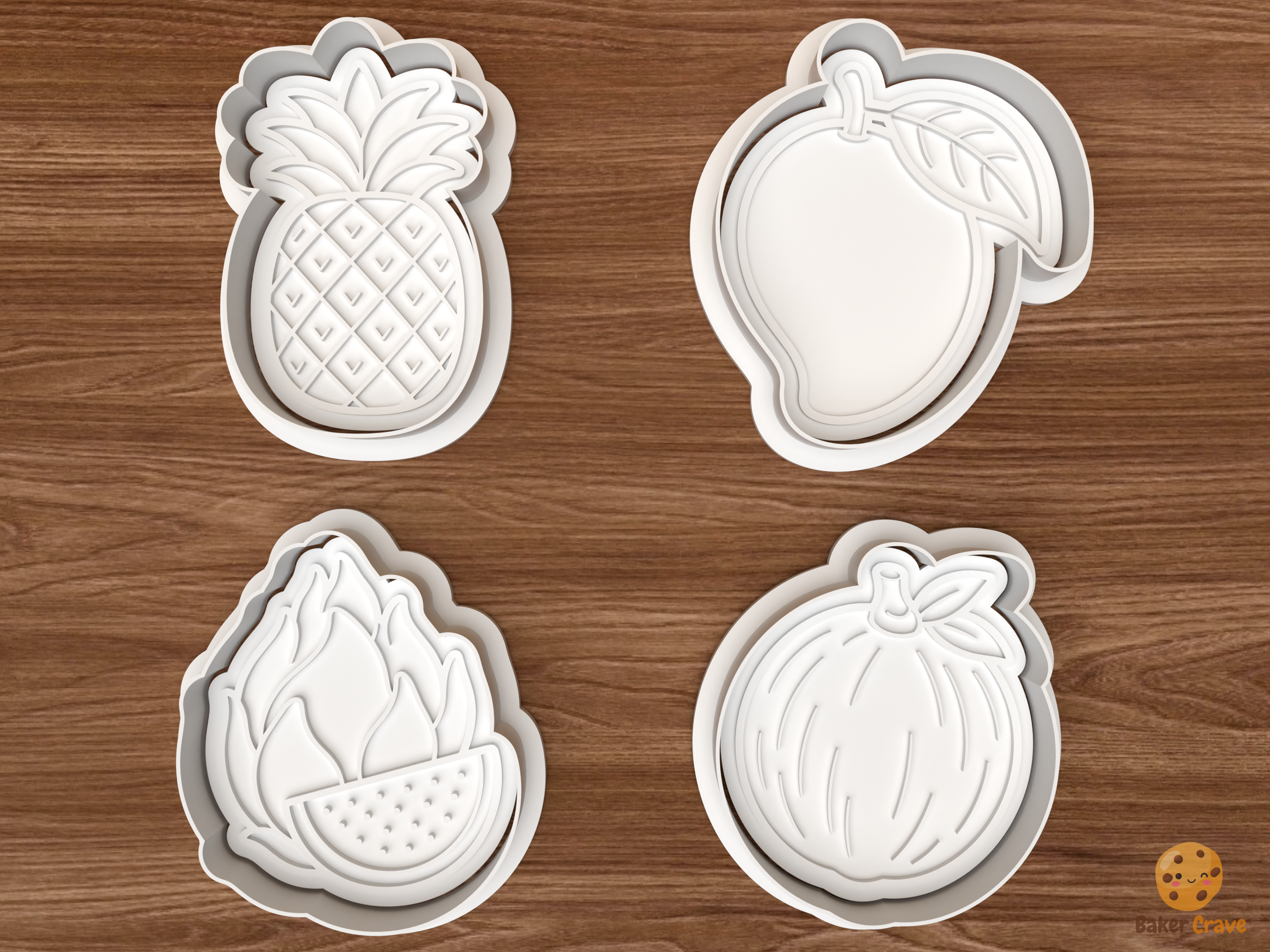 Tropical Fruit Cookie Cutter Set STL File - 01 set main