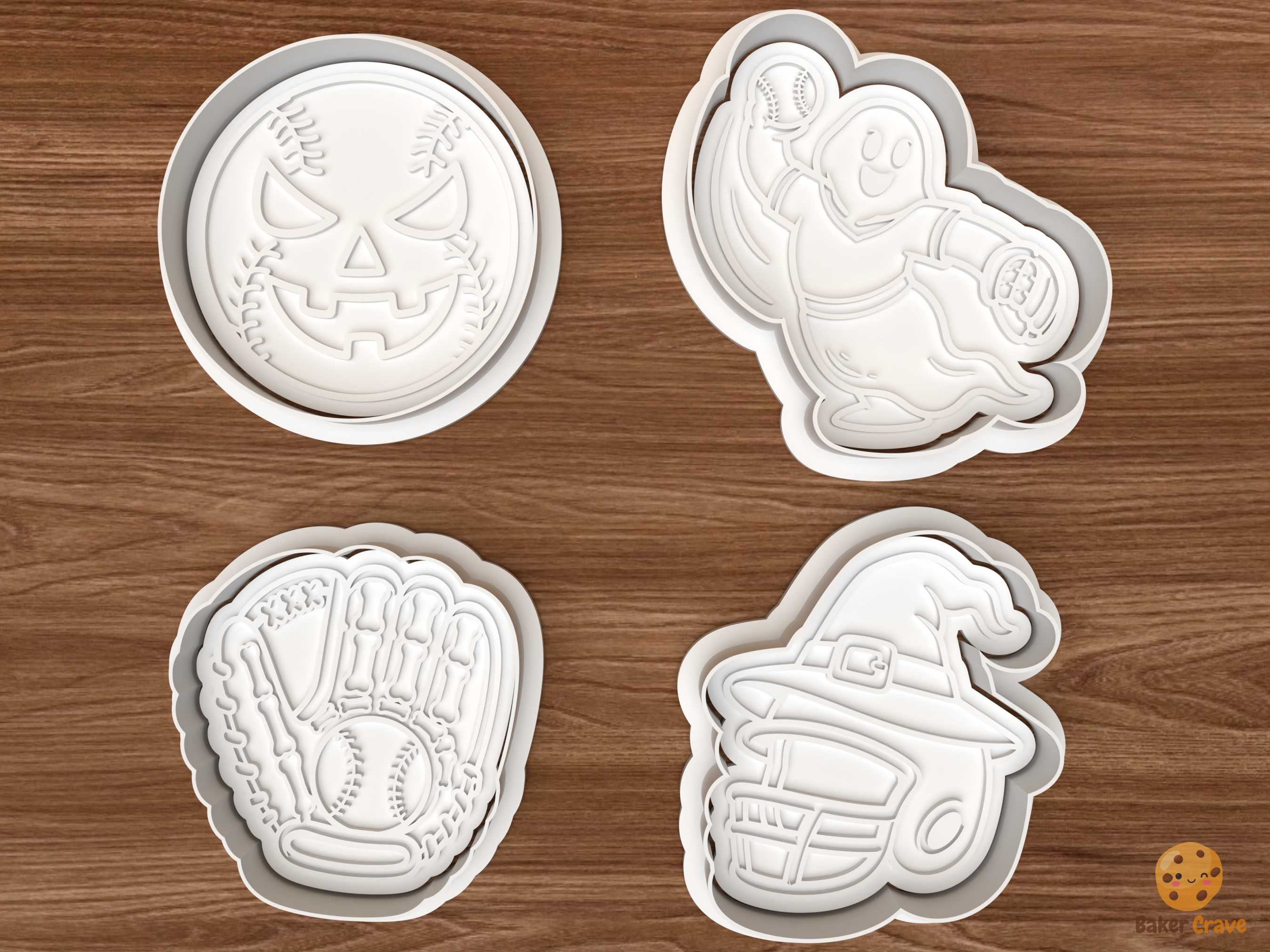 Halloween Softball Cookie Cutter Set STL File - 01 set main