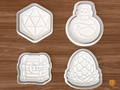 Fantasy Dice Game Cookie Cutter Set STL File - 01 set main
