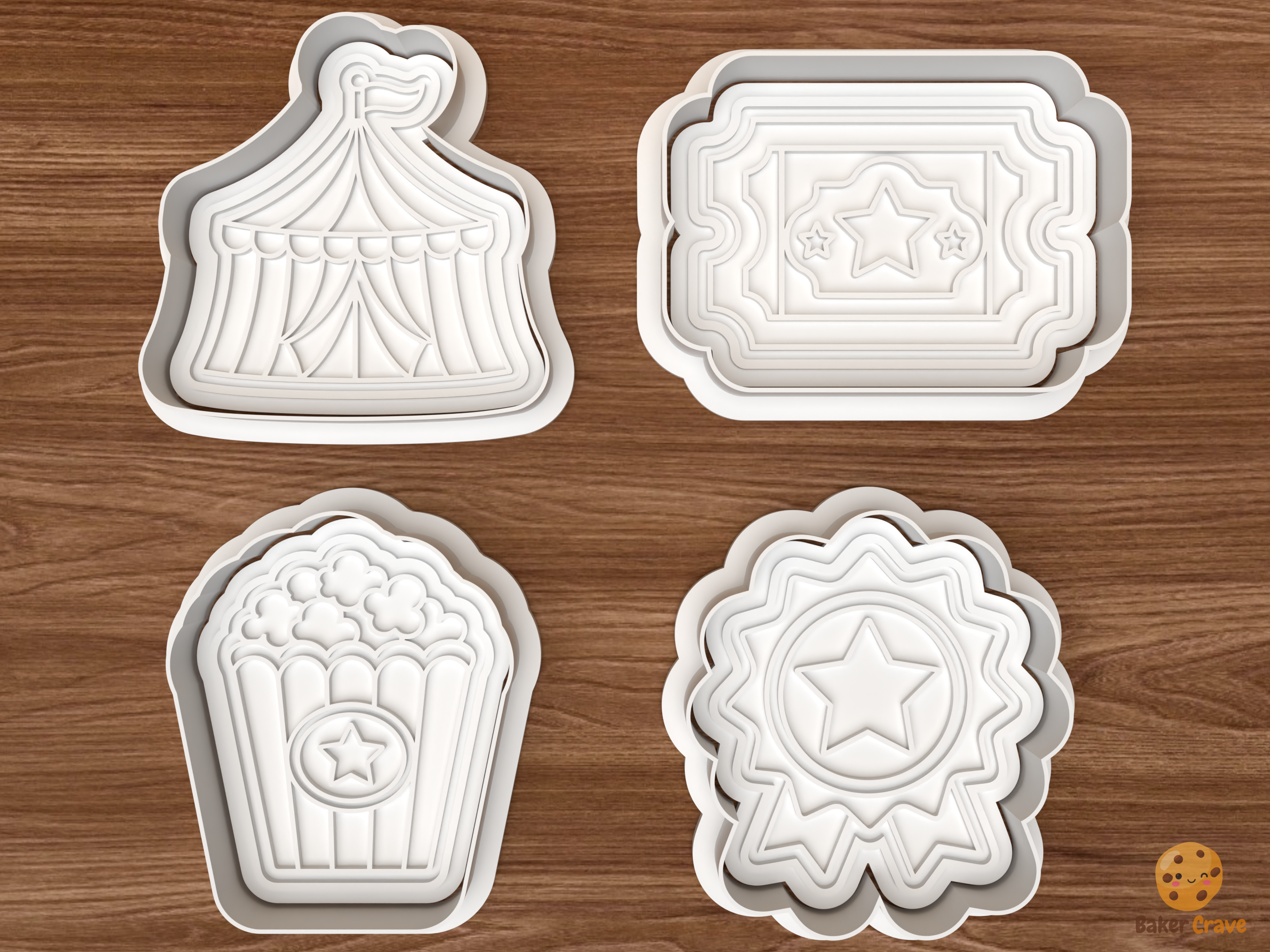 Big Top Circus Cookie Cutter Set STL File - 01 set main