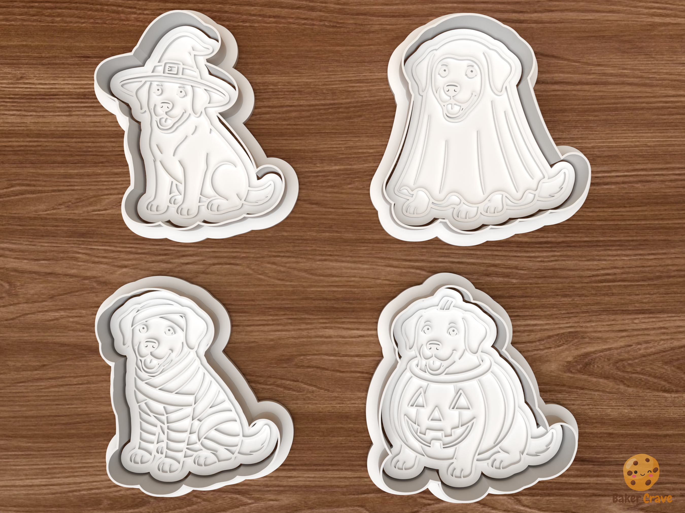 Halloween Labrador Retriever Dog Cookie Cutter Set STL File - 01 set main
