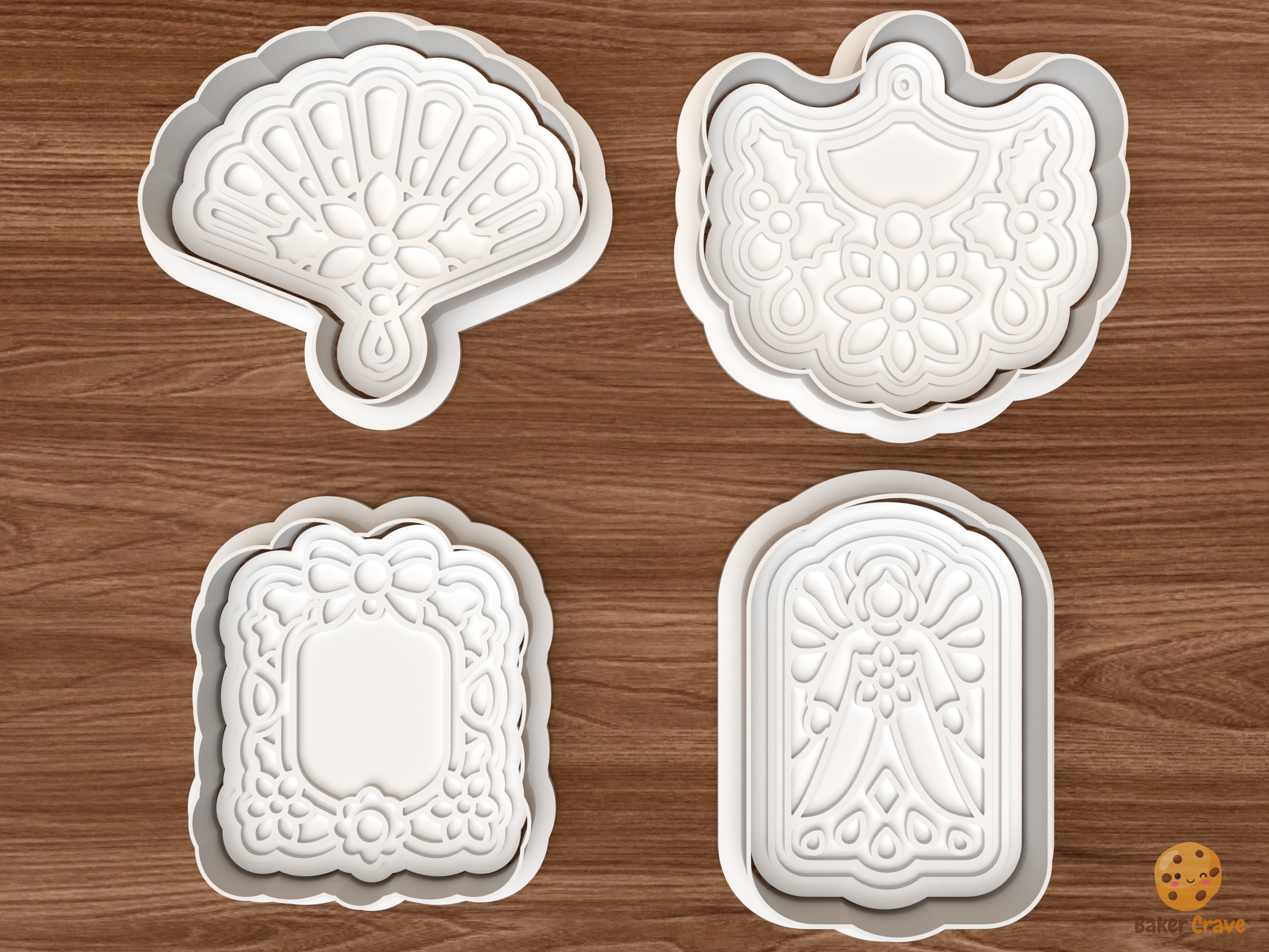 Christmas Lace Atelier Cookie Cutter Set STL File - 01 set main