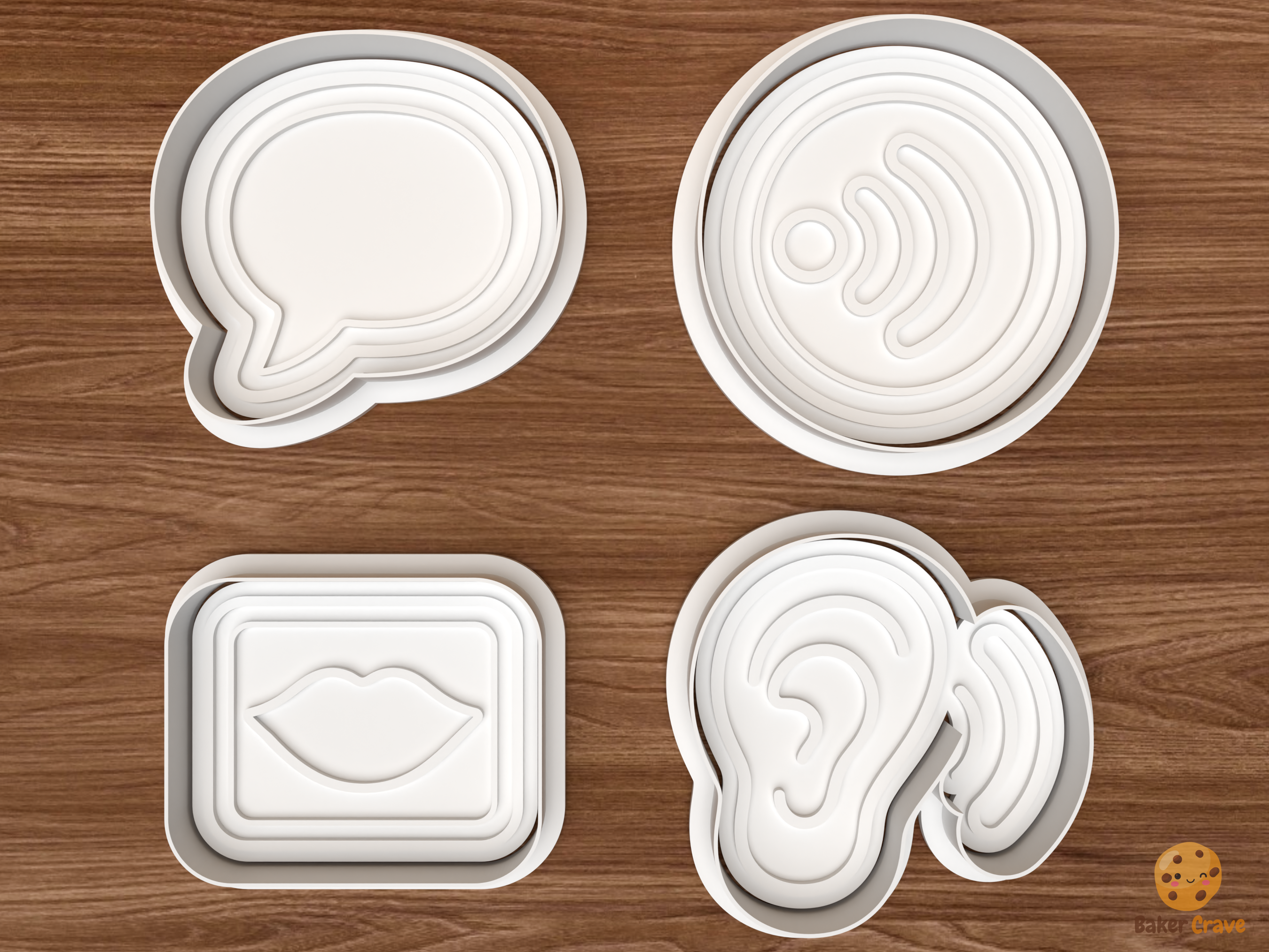 Speech Therapy Cookie Cutter Set STL File - 01 set main
