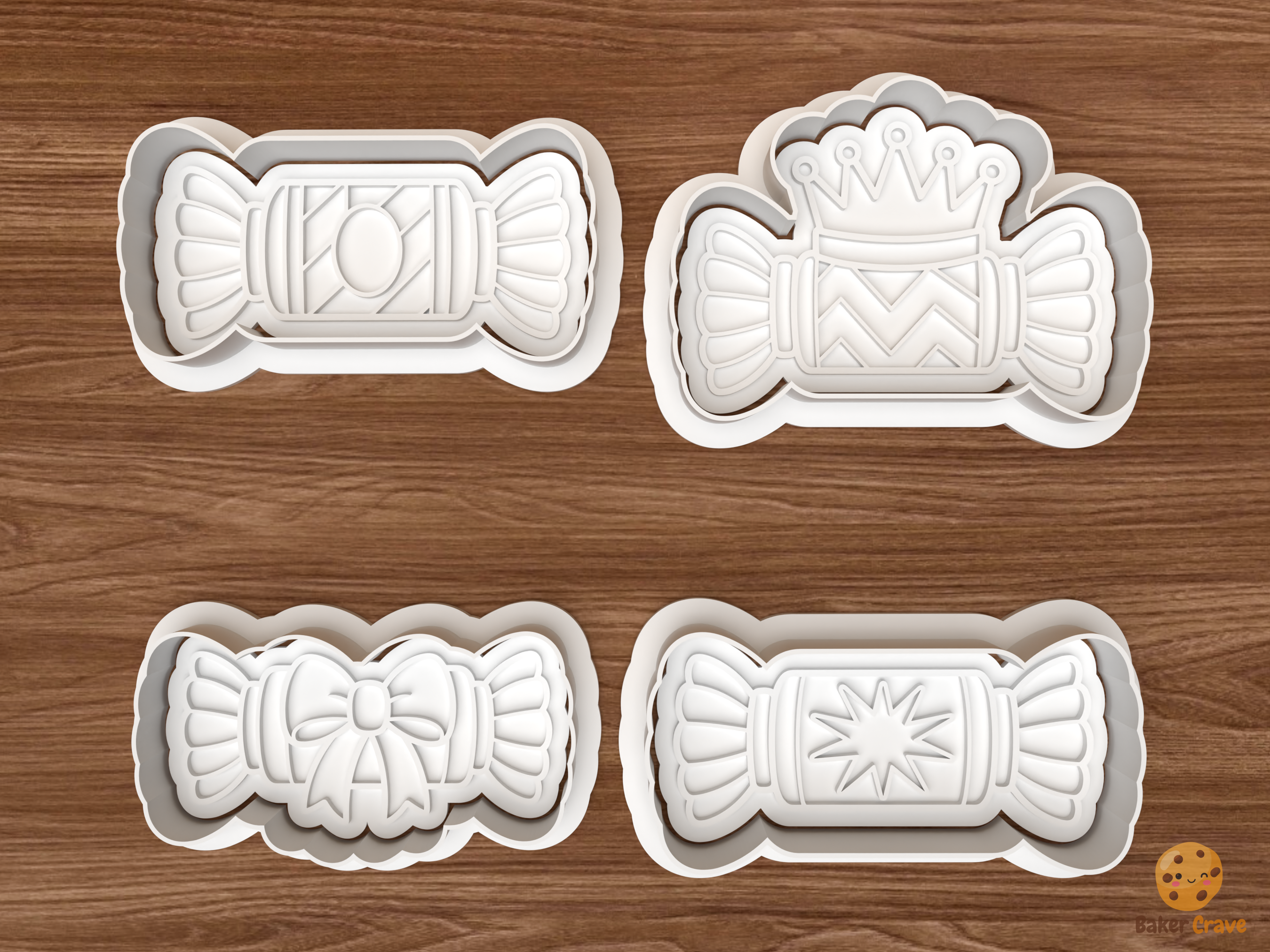 Christmas Crackers Cookie Cutter Set STL File - 01 set main