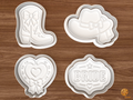 Cowgirl Bride Cookie Cutter Set STL File - 01 set main