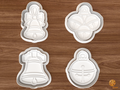 Christmas Bells Cookie Cutter Set STL File - 01 set main