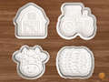 Farm Birthday Cookie Cutter Set STL File - 01 set main