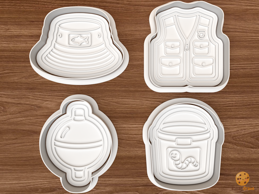 Lake Life Fishing Cookie Cutter Set STL File - 01 set main