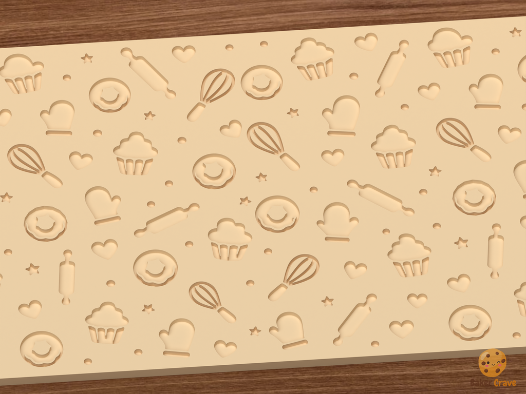 Bakery Tools Textured Roller STL File - 02 close detail deboss