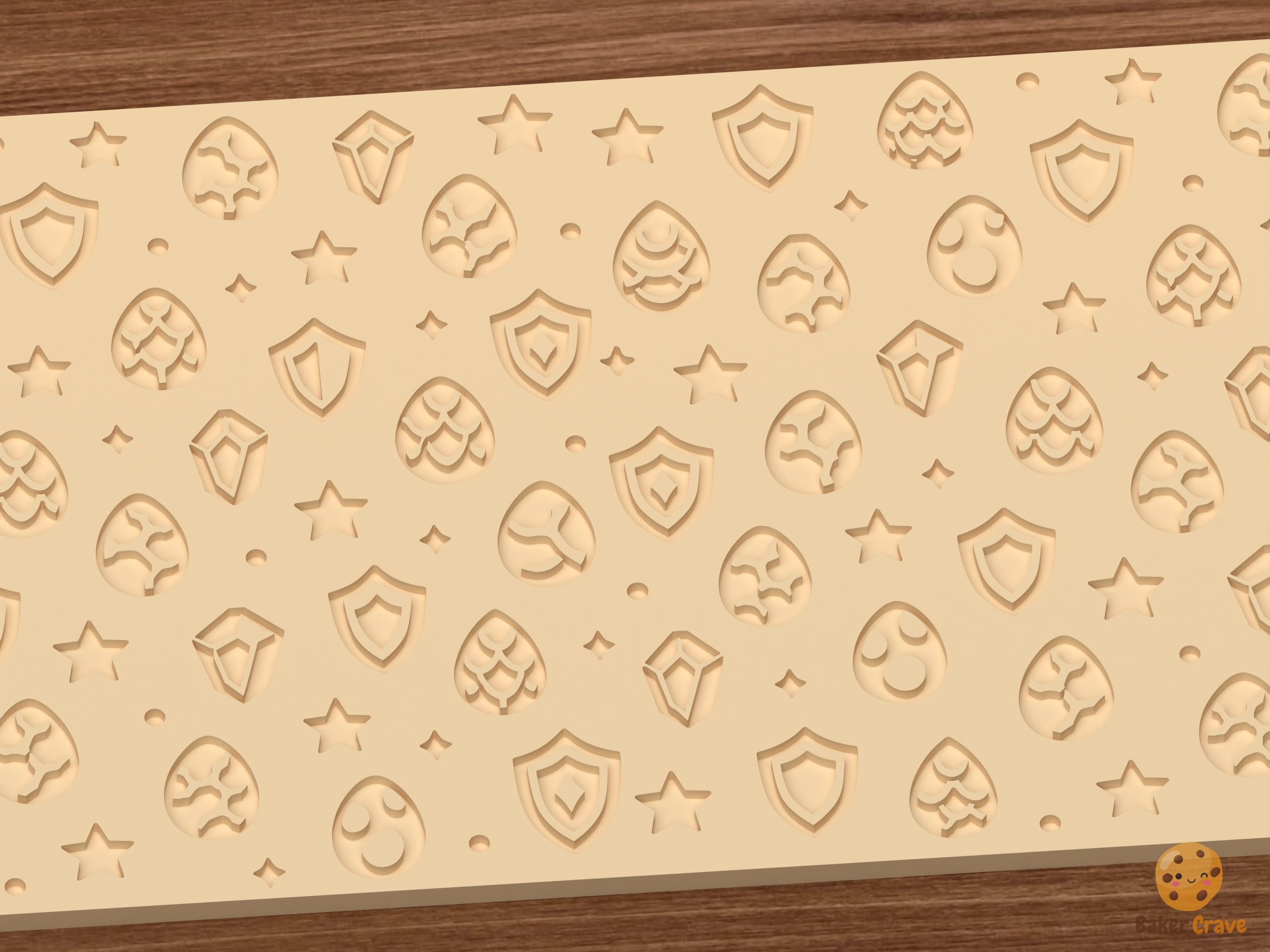Dragon Fantasy Textured Roller STL File - 02 close detail deboss