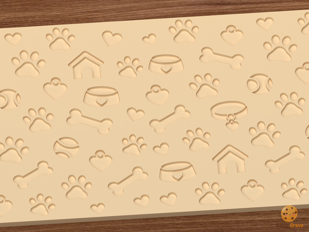 Dog Pet Textured Roller STL File - 02 close detail deboss