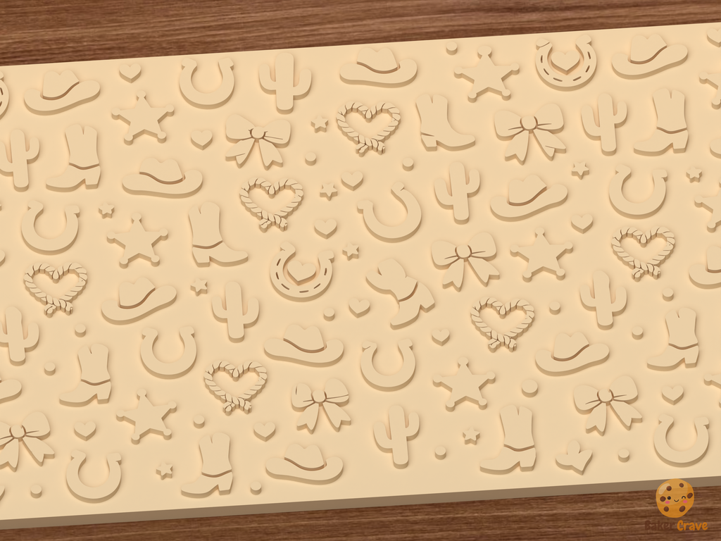 Western Cowboy Textured Roller STL File - 02 close detail emboss