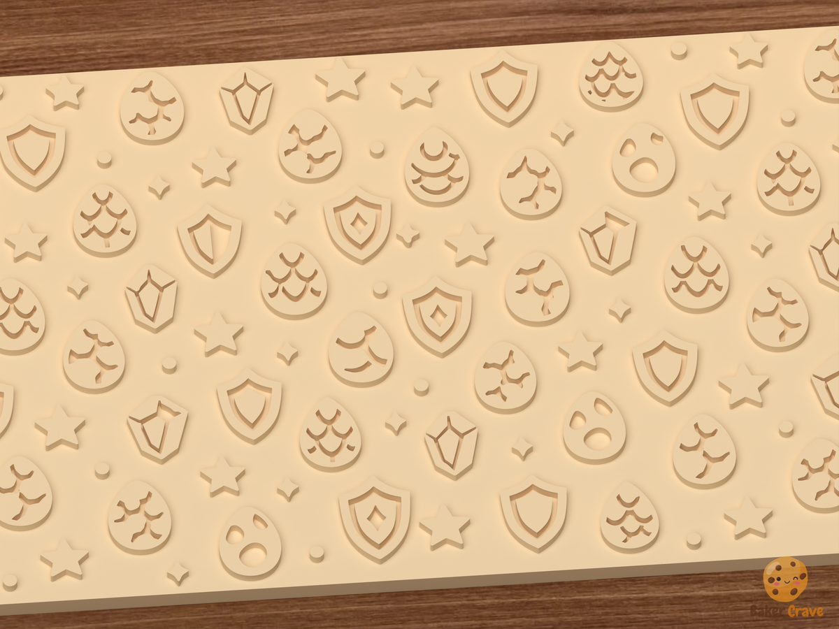 Dragon Fantasy Textured Roller - 02 close detail emboss