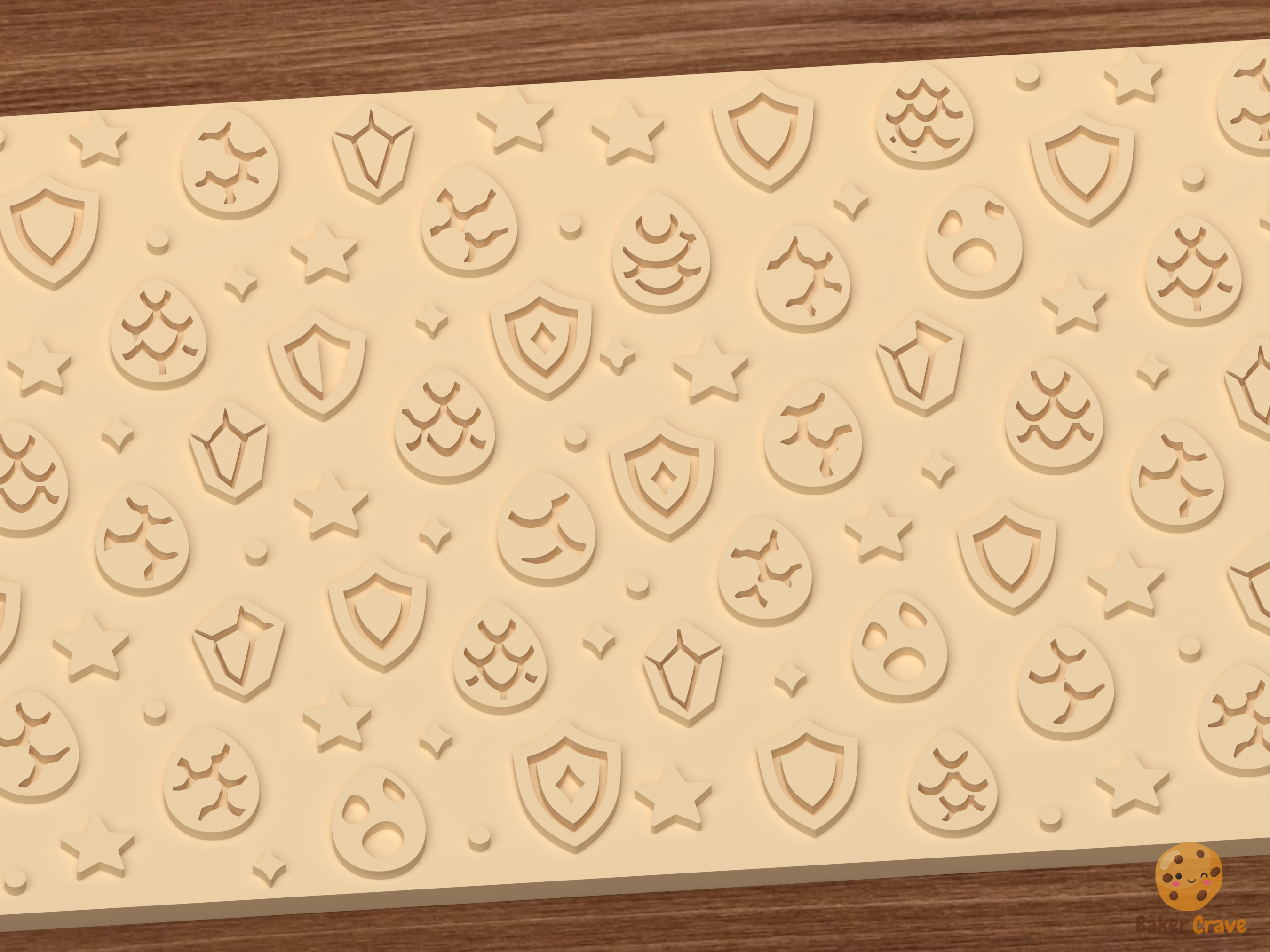 Dragon Fantasy Textured Roller STL File - 02 close detail emboss
