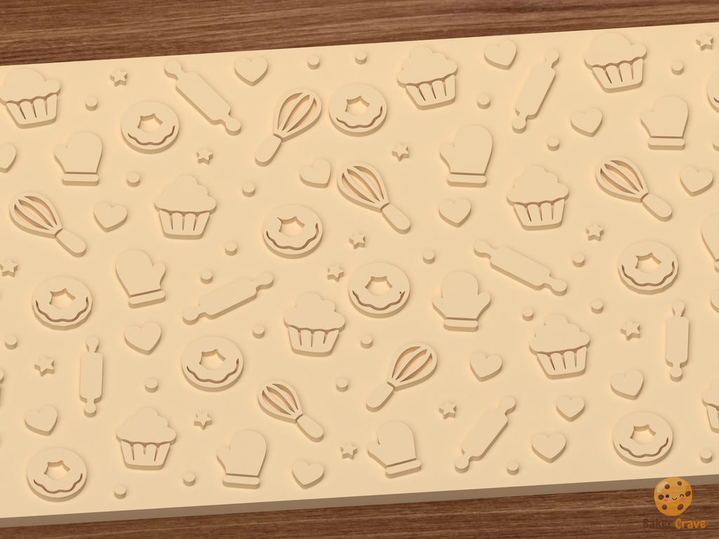 Bakery Tools Textured Roller STL File - 02 close detail emboss
