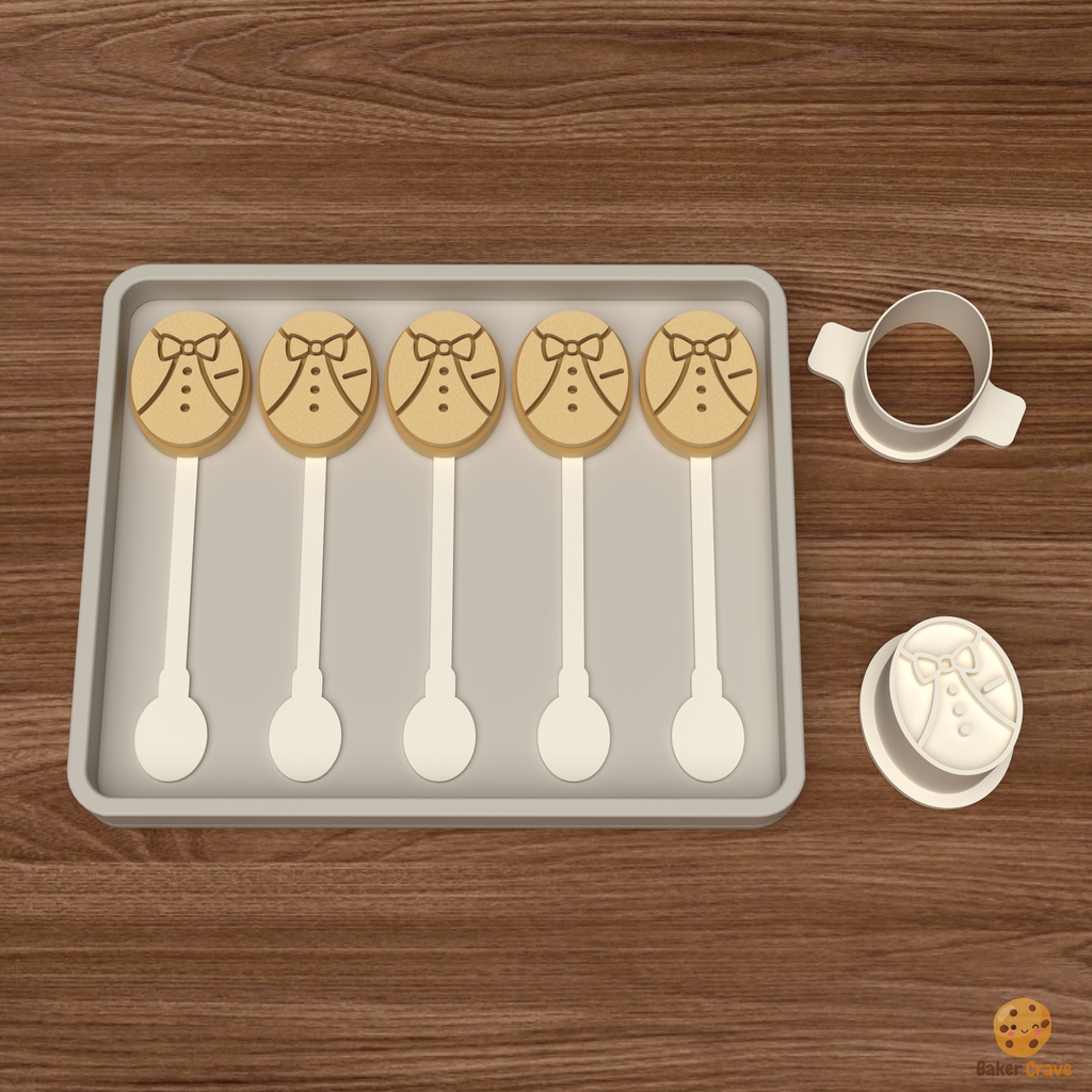 Oval Tuxedo Cake Pop Mold STL File