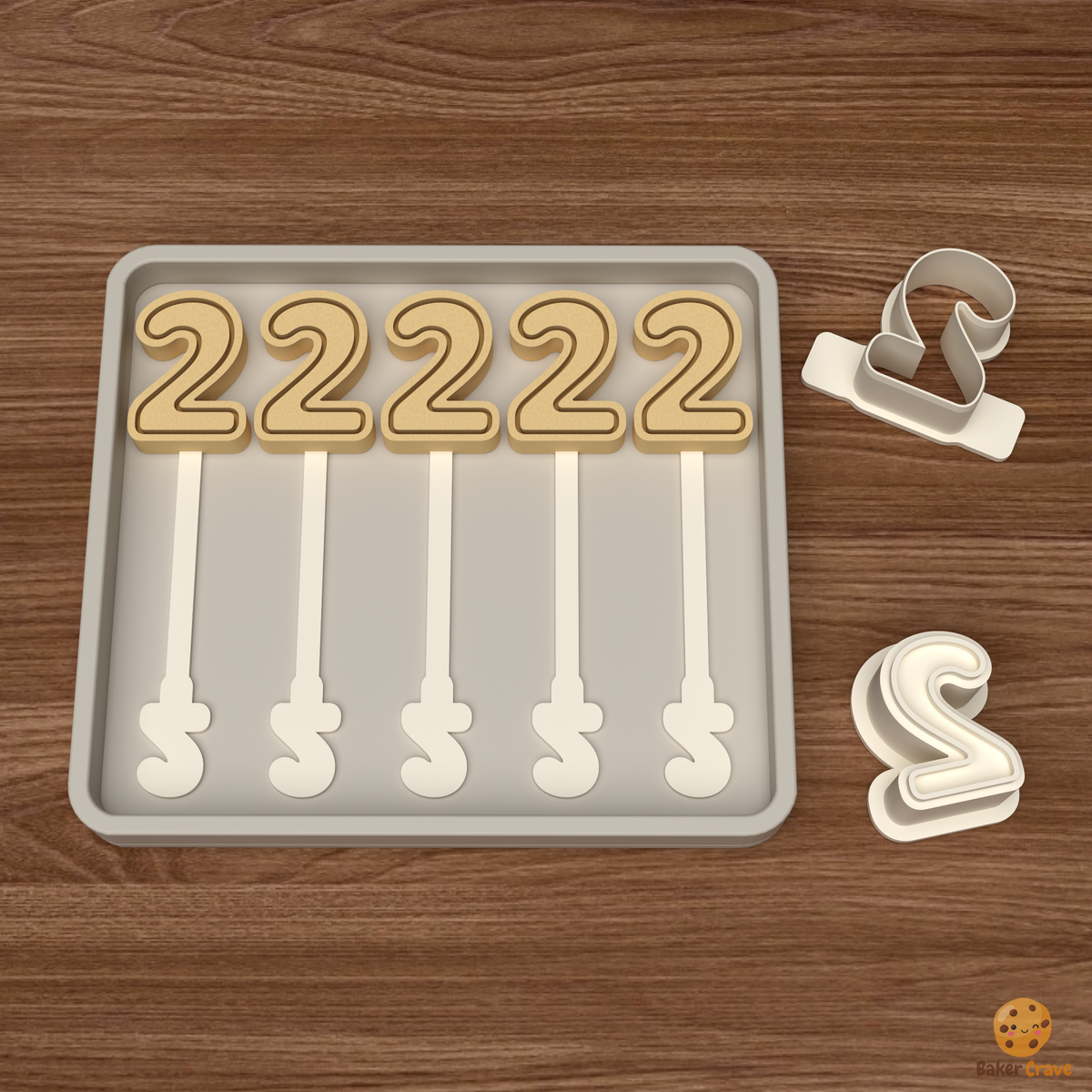 Number 2 Cake Pop Mold STL File