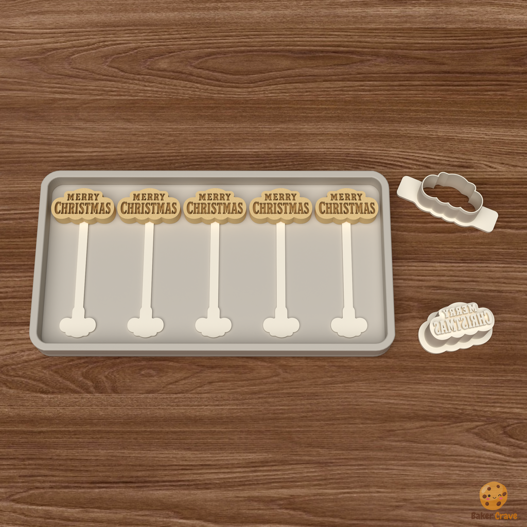 Merry Christmas Cake Pop Mold STL File