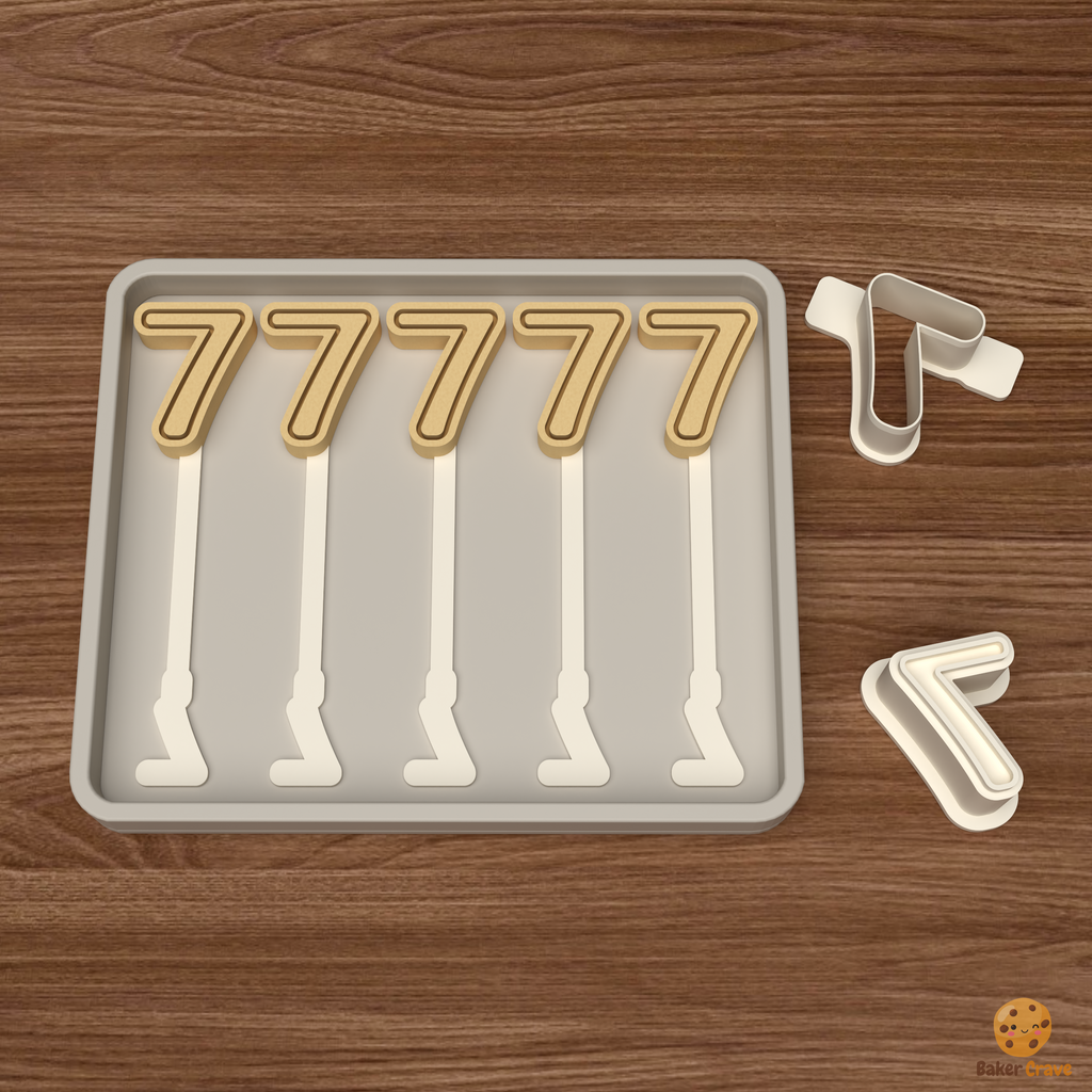 Number 7 Cake Pop Mold STL File