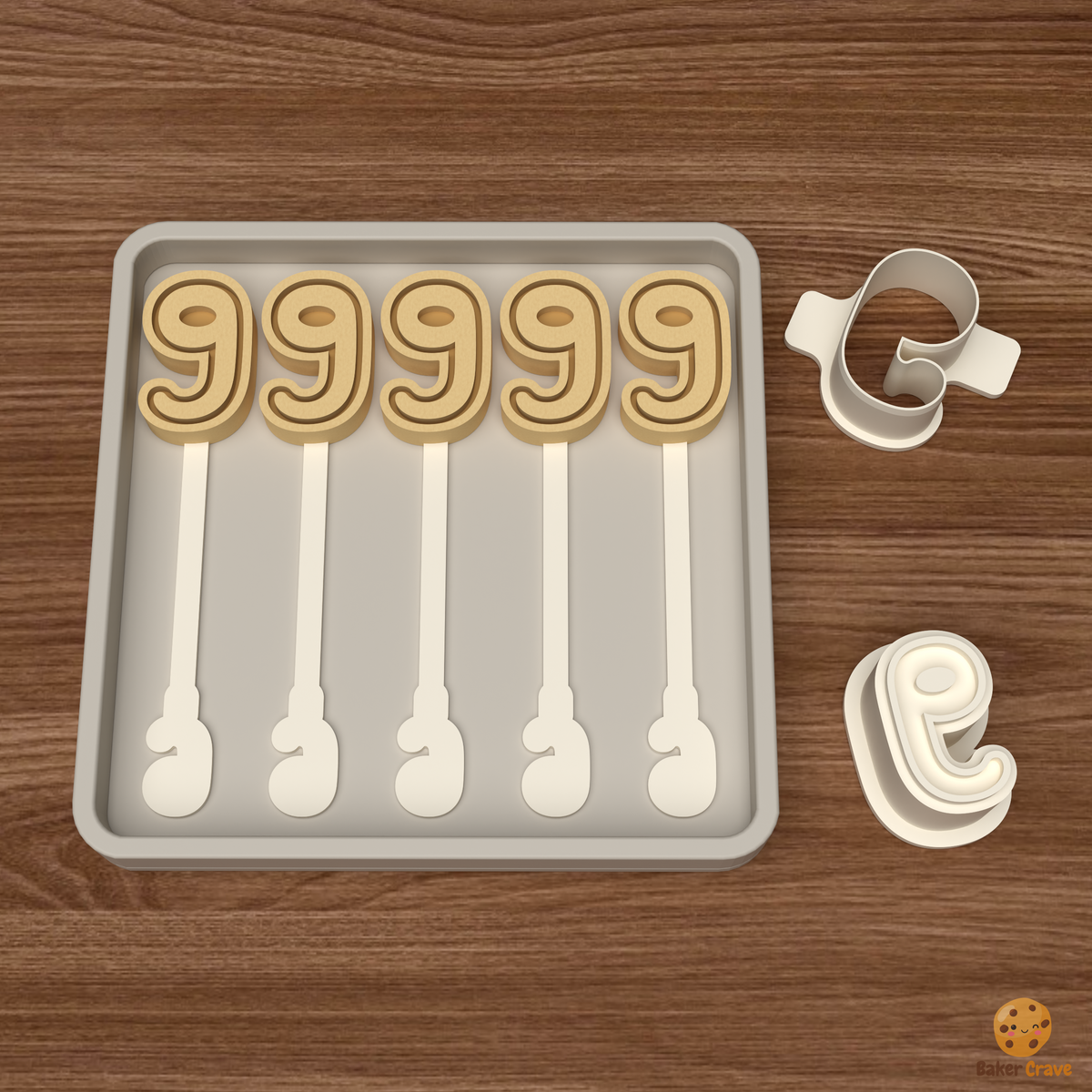 Number 9 Cake Pop Mold STL File