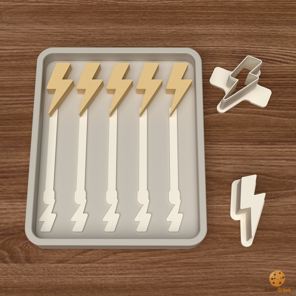 Lightning Bolt Cake Pop Mold STL File