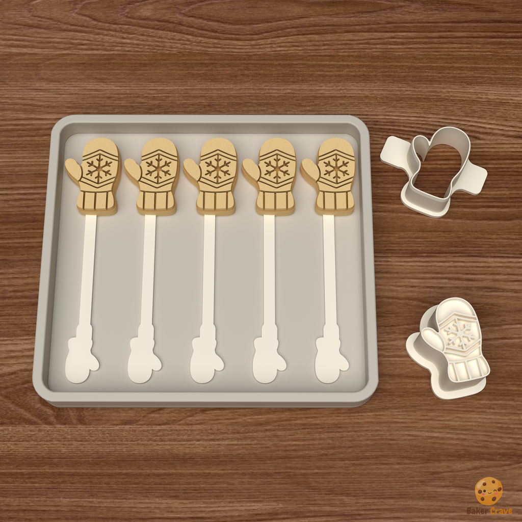 Snowflake Mitten Cake Pop Mold STL File