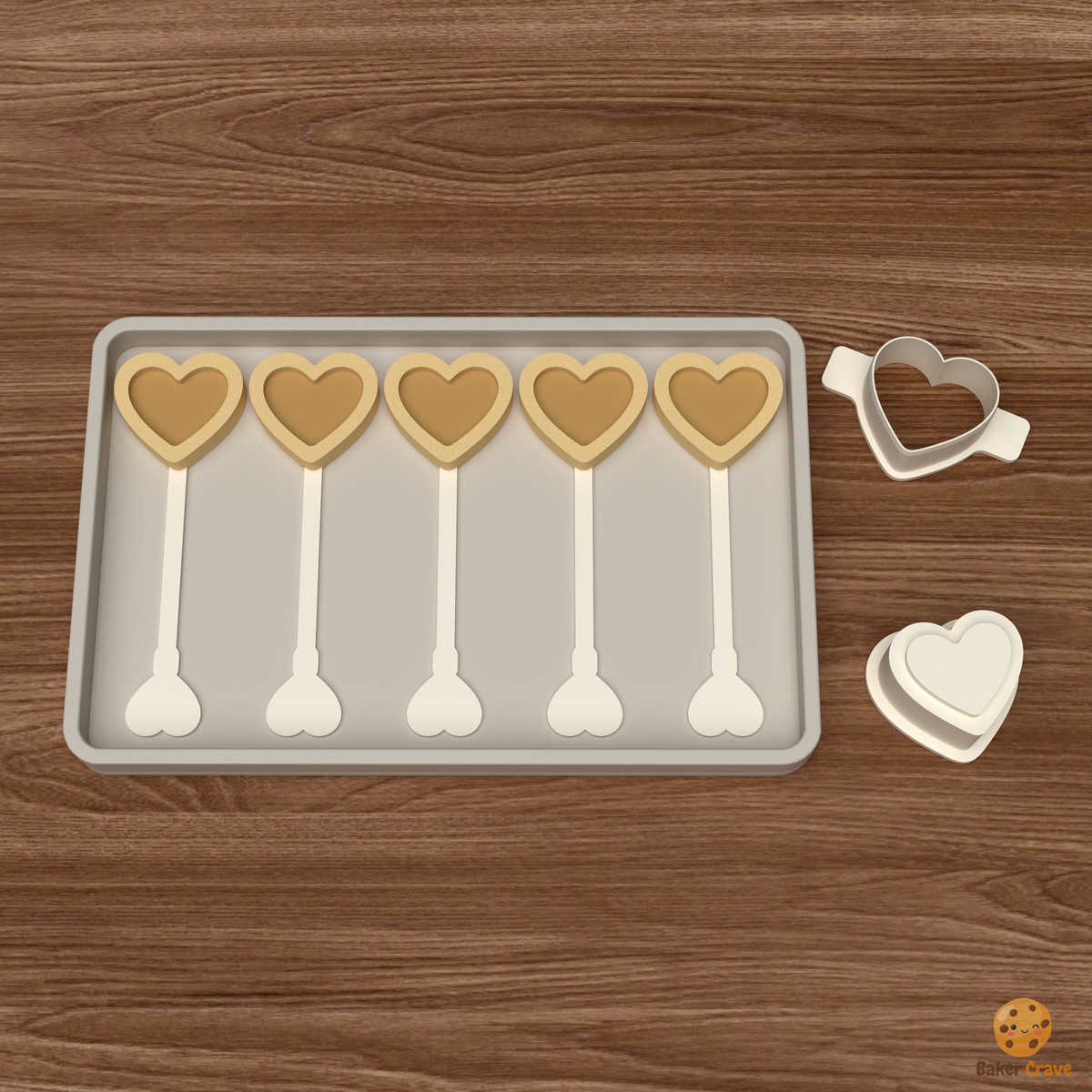 Filled Heart Cake Pop Mold STL File