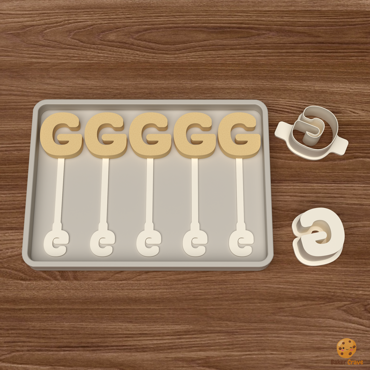 Letter G Cake Pop Mold STL File