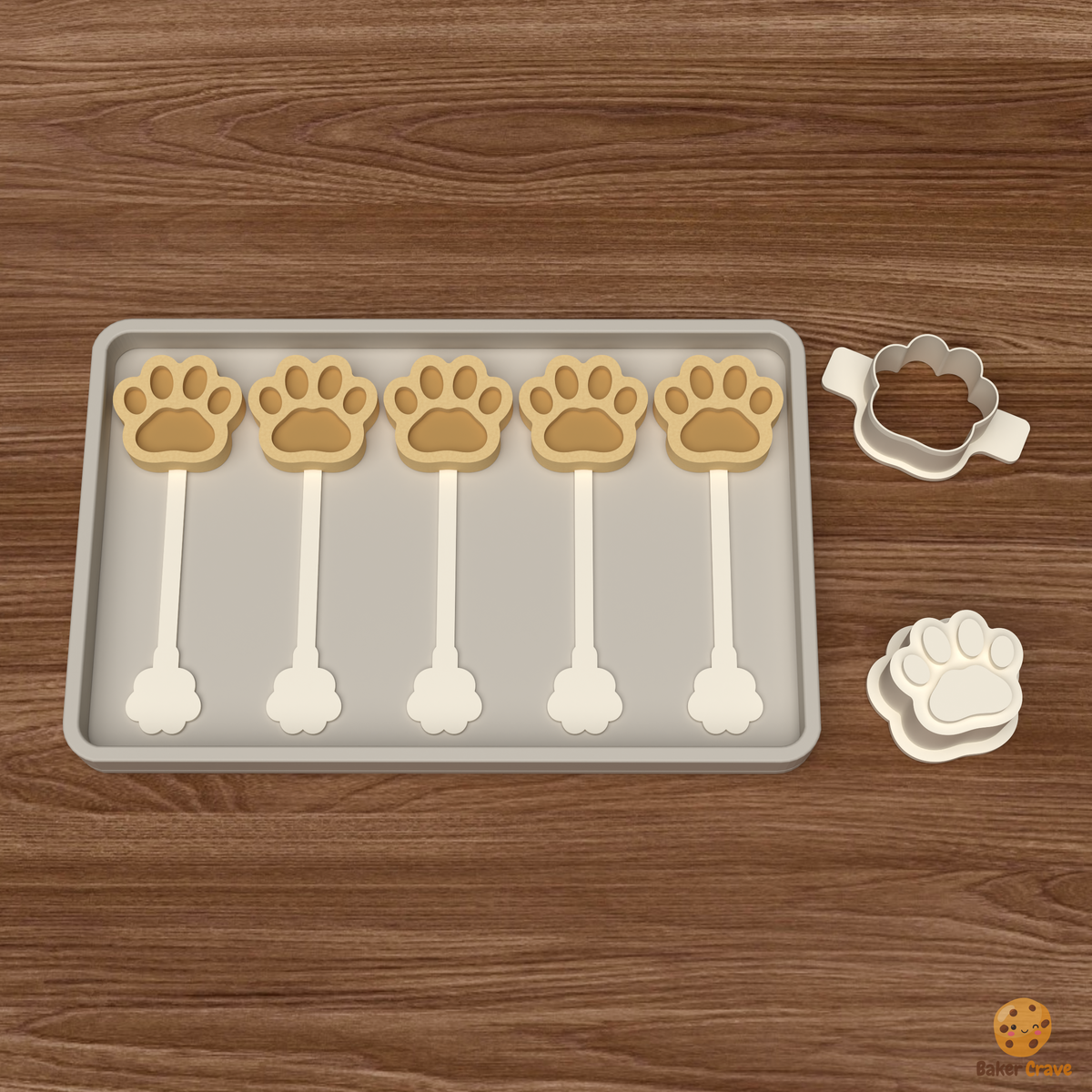 Paw Print Cake Pop Mold STL File