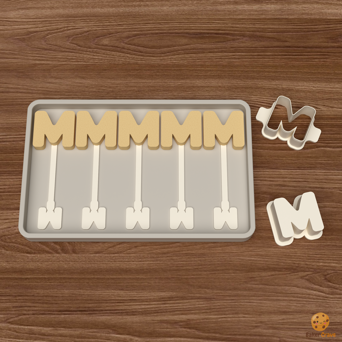 Letter M Cake Pop Mold STL File
